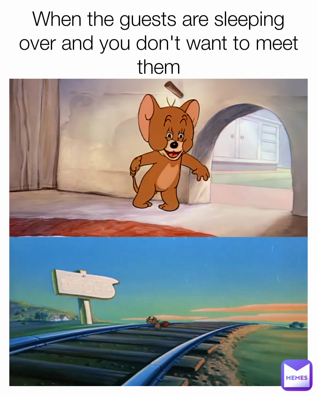 When the guests are sleeping over and you don't want to meet them