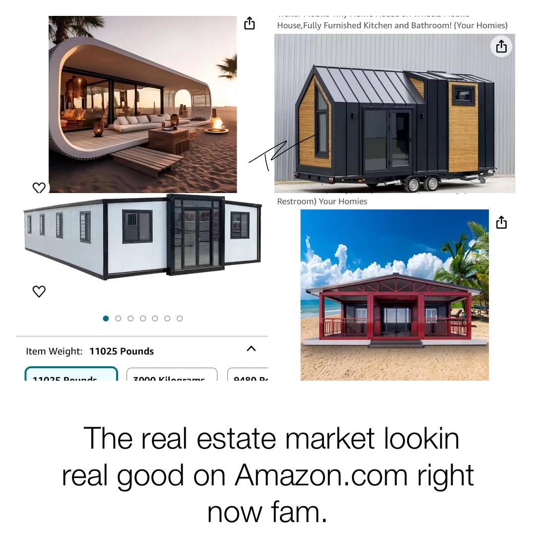 The real estate market lookin real good on Amazon.com right now fam.