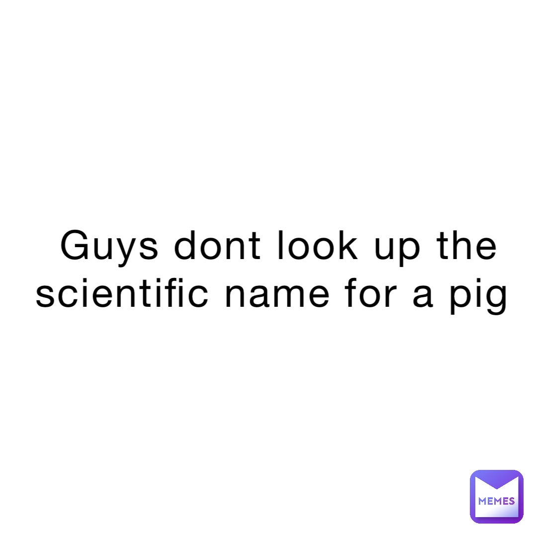 GUYS DONT LOOK UP THE SCIENTIFIC NAME FOR A PIG