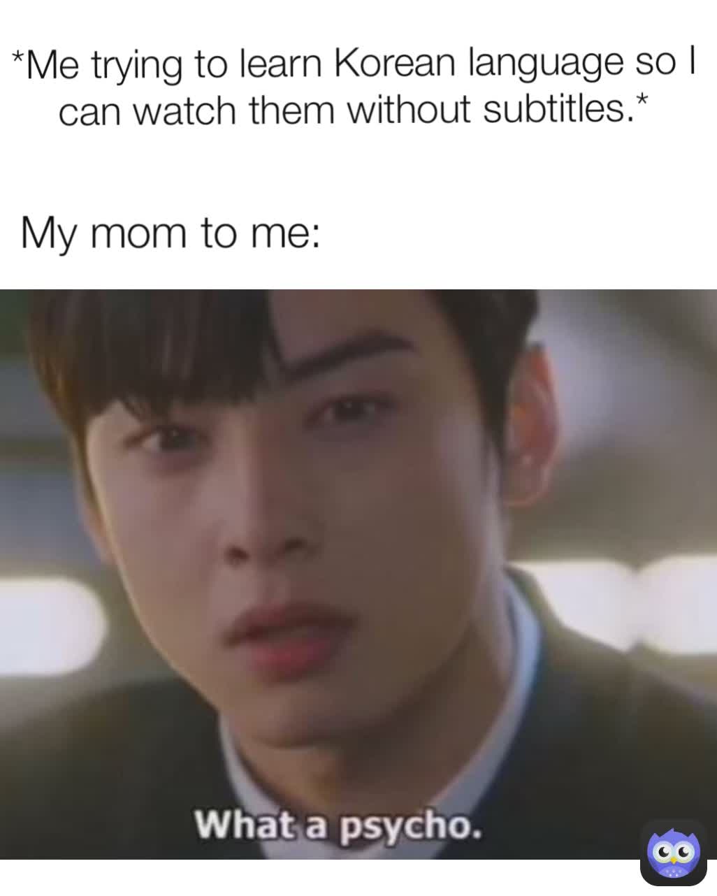 My mom to me: *Me trying to learn Korean language so I can watch them without subtitles.*