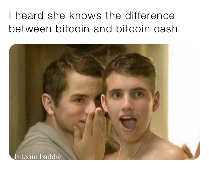 I heard she knows the difference between bitcoin and bitcoin cash