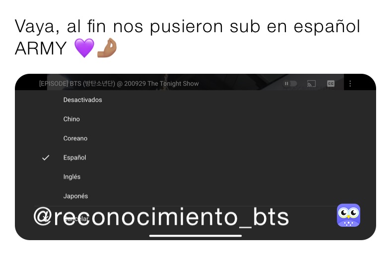 Vaya, al fin nos pusieron sub en español ARMY 💜🤌🏽