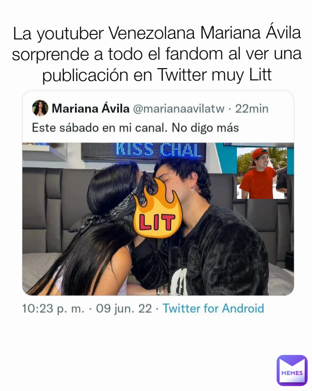 La youtuber Venezolana Mariana Ávila sorprende a todo el fandom al ver una publicación en Twitter muy Litt