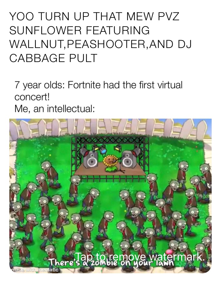 YOO TURN UP THAT MEW PVZ SUNFLOWER FEATURING WALLNUT,PEASHOOTER,AND DJ CABBAGE PULT