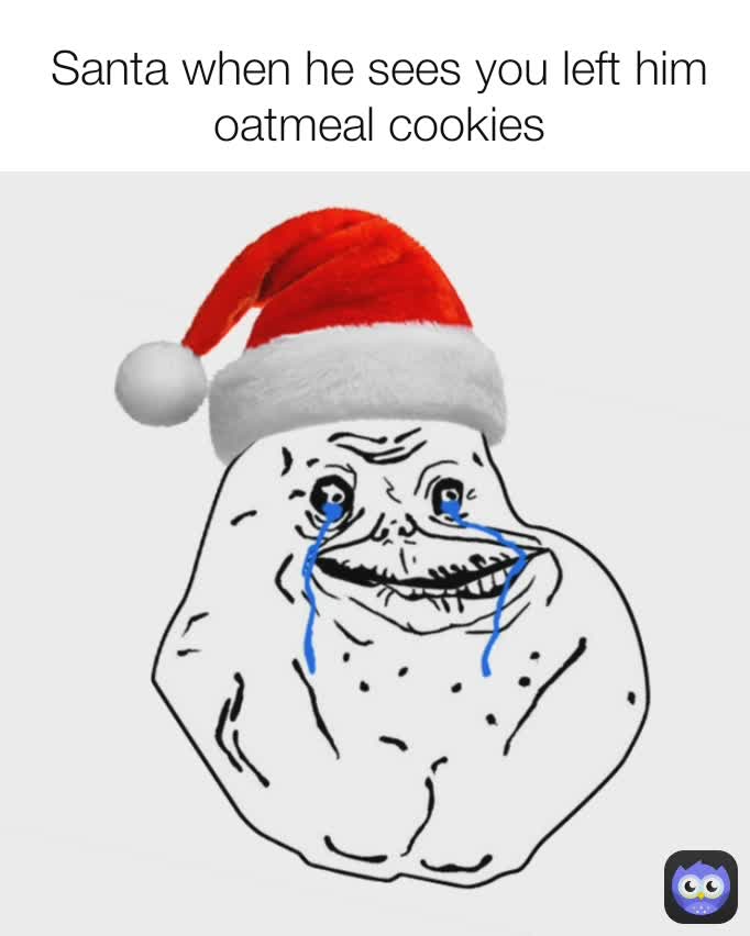 Santa when he sees you left him oatmeal cookies