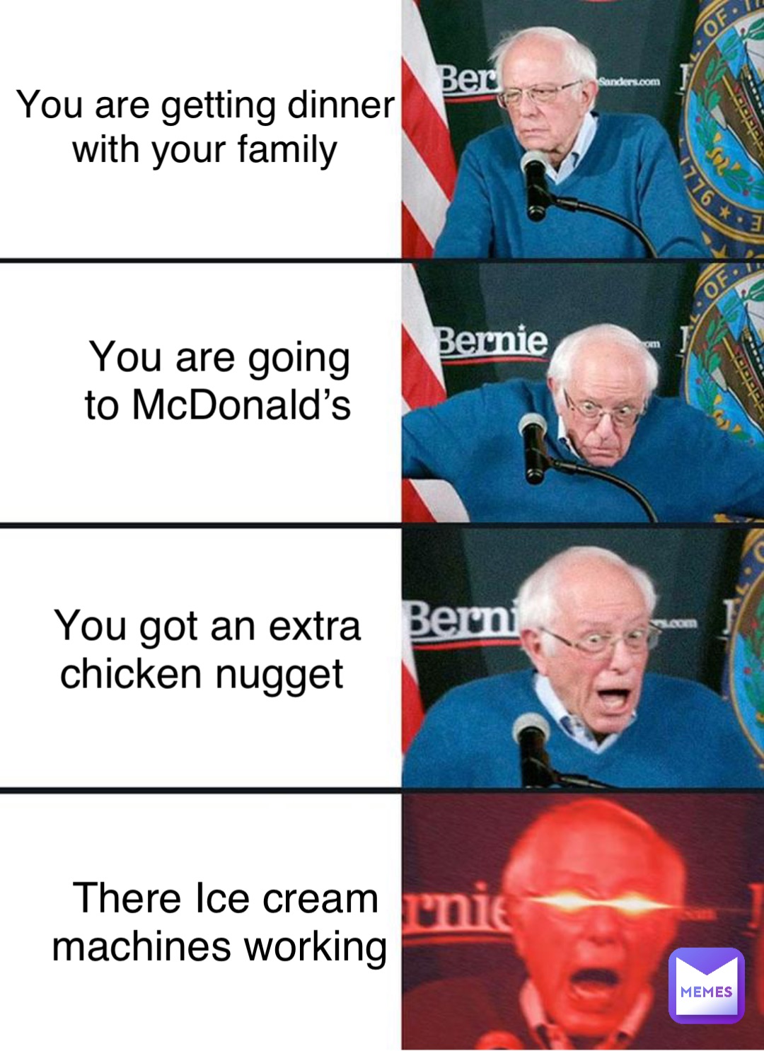 You are getting dinner with your family You are going to McDonald’s You