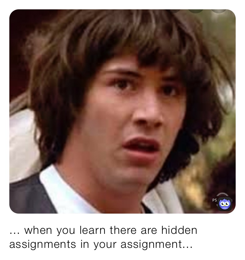 ... when you learn there are hidden assignments in your assignment...