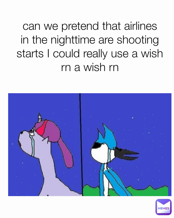 can we pretend that airlines in the nighttime are shooting starts I could really use a wish rn a wish rn