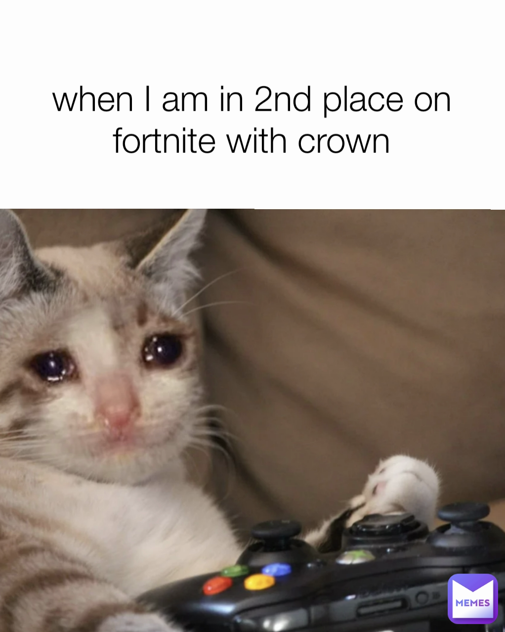 when I am in 2nd place on fortnite with crown