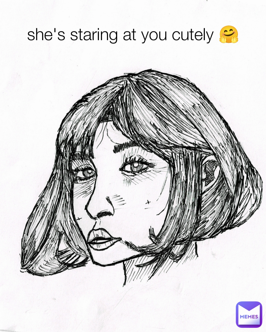 she's staring at you cutely 🤗