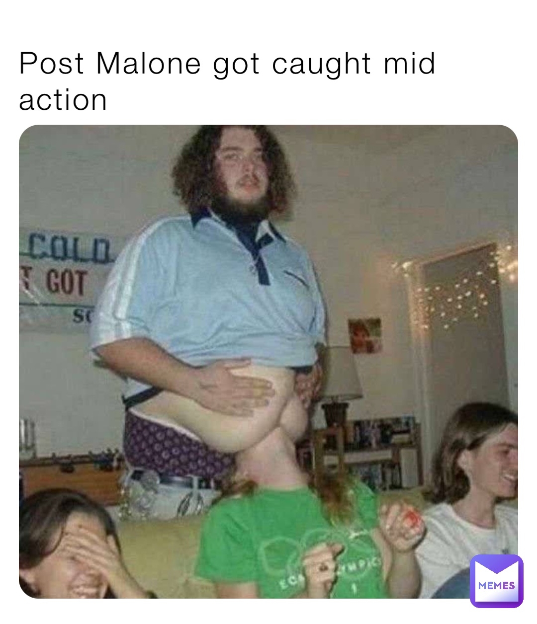 Post Malone got caught mid action