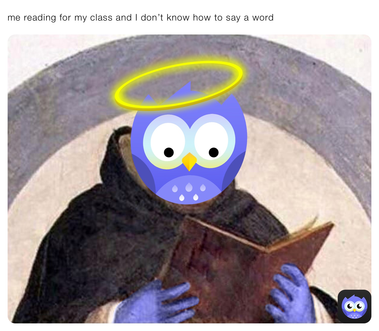 me reading for my class and I don’t know how to say a word