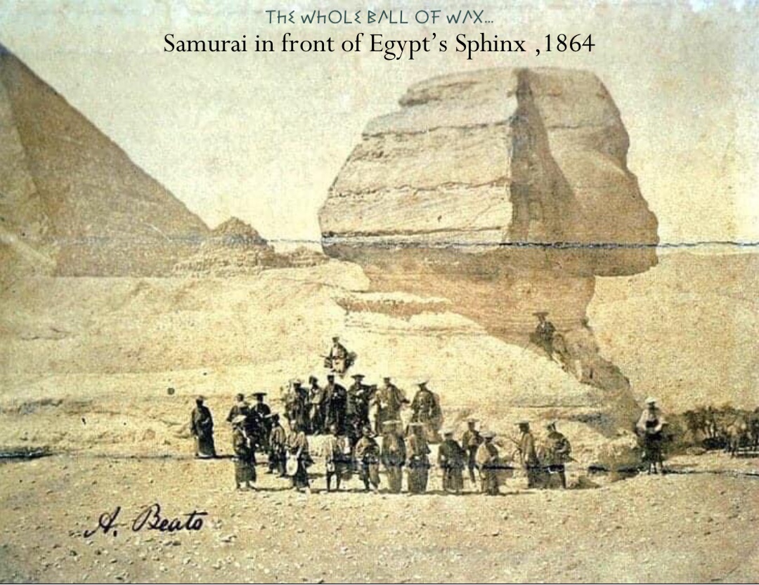 Samurai in front of Egypt’s Sphinx ,1864