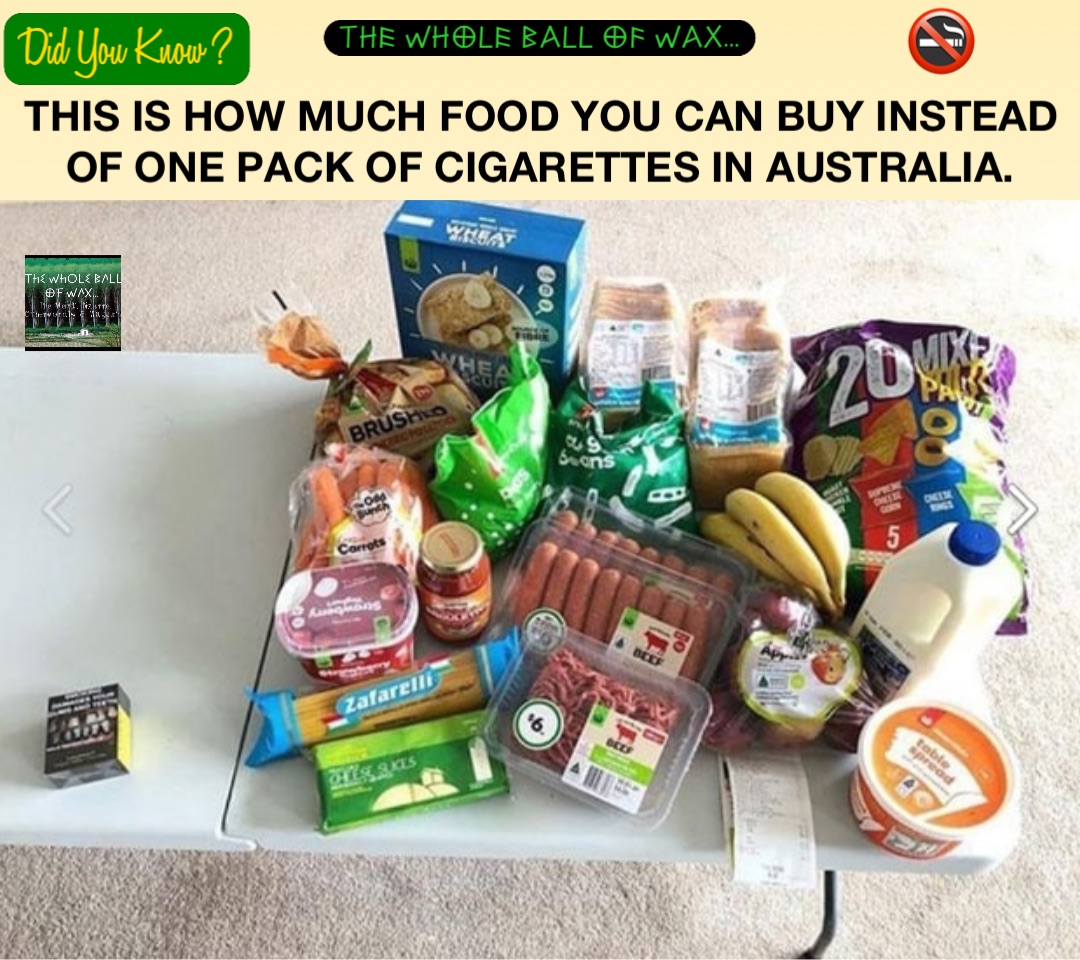 This is how much food you can buy instead of one pack of cigarettes in Australia. 🚭