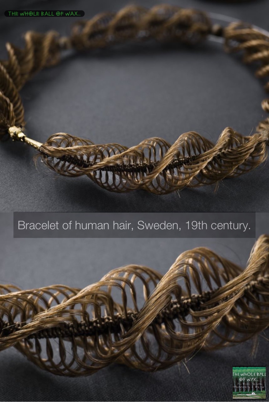 Bracelet of human hair, Sweden, 19th century.