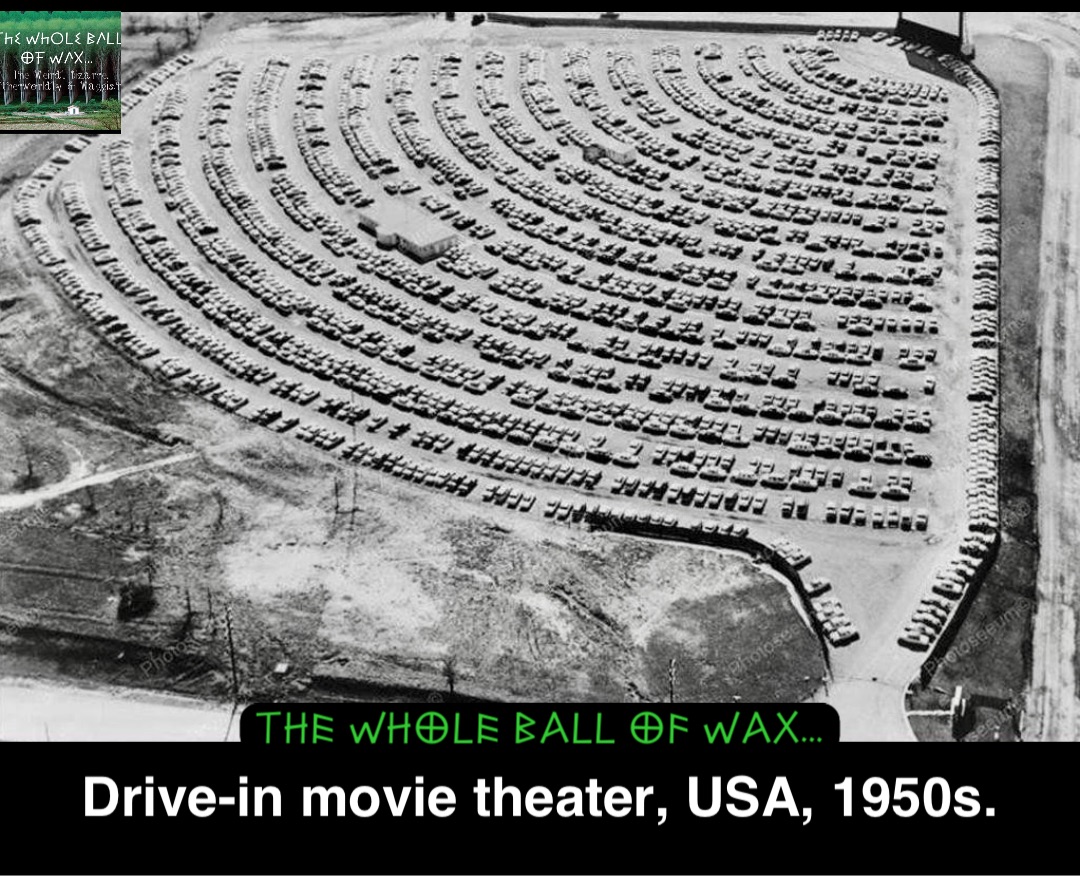 Double tap to edit Drive-in movie theater, USA, 1950s.