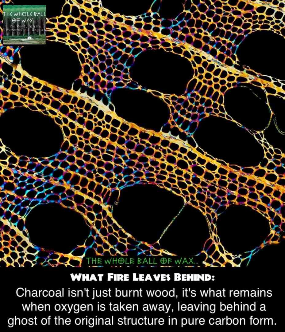 Charcoal: The Structure Left Behind
Charcoal forms when wood or organic material is heated without oxygen, preserving the original cellular structure even as everything else is driven away. Moisture and volatile compounds are removed, leaving behind a substance made mostly of carbon, still shaped by what it once was.
Under enhanced imaging, this preserved structure becomes strikingly visible, revealing intricate patterns not unlike microscopic natural forms such as seeds. It is both destruction and preservation at once\u2014what remains after everything unnecessary is gone.
#science #materials #charcoal #microsc