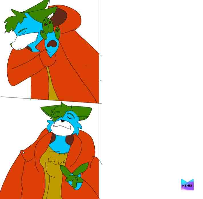 So i made my fursona into a meme and that coat is to big ya no