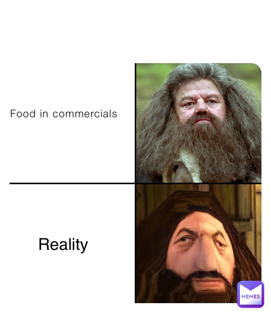 Food in commercials Reality