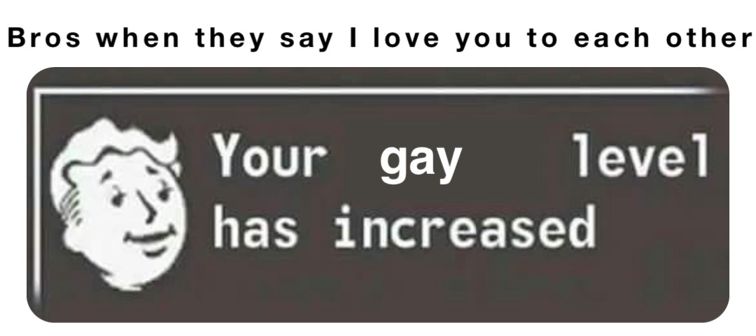 Bros when they say I love you to each other gay