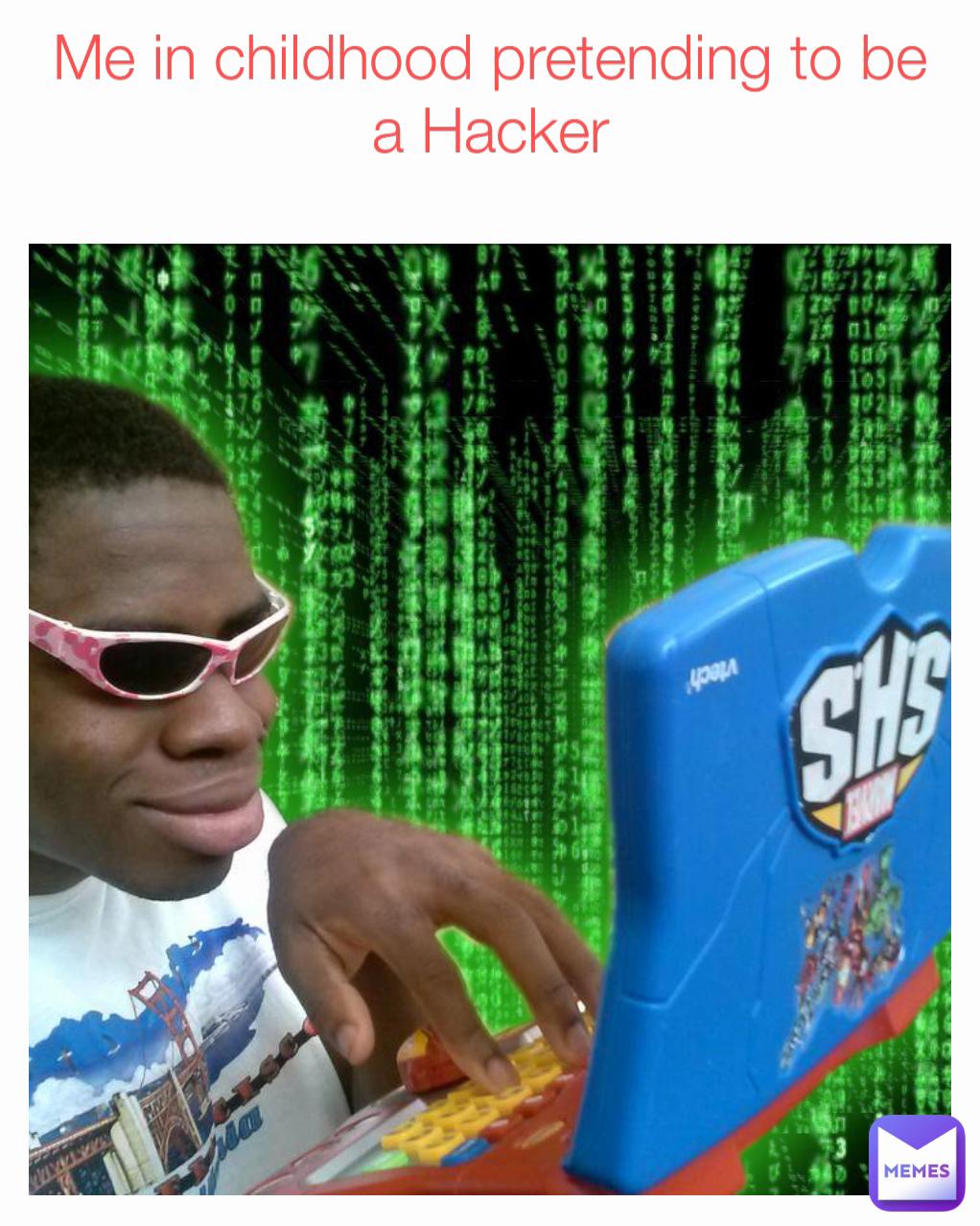Me in childhood pretending to be a Hacker
