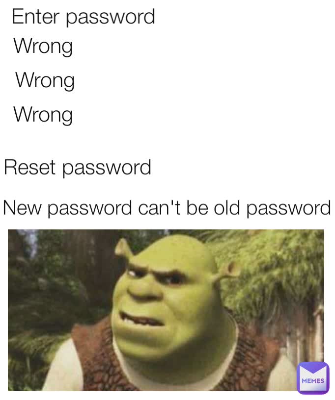 Wrong Wrong Wrong New password can't be old password Enter password Reset password