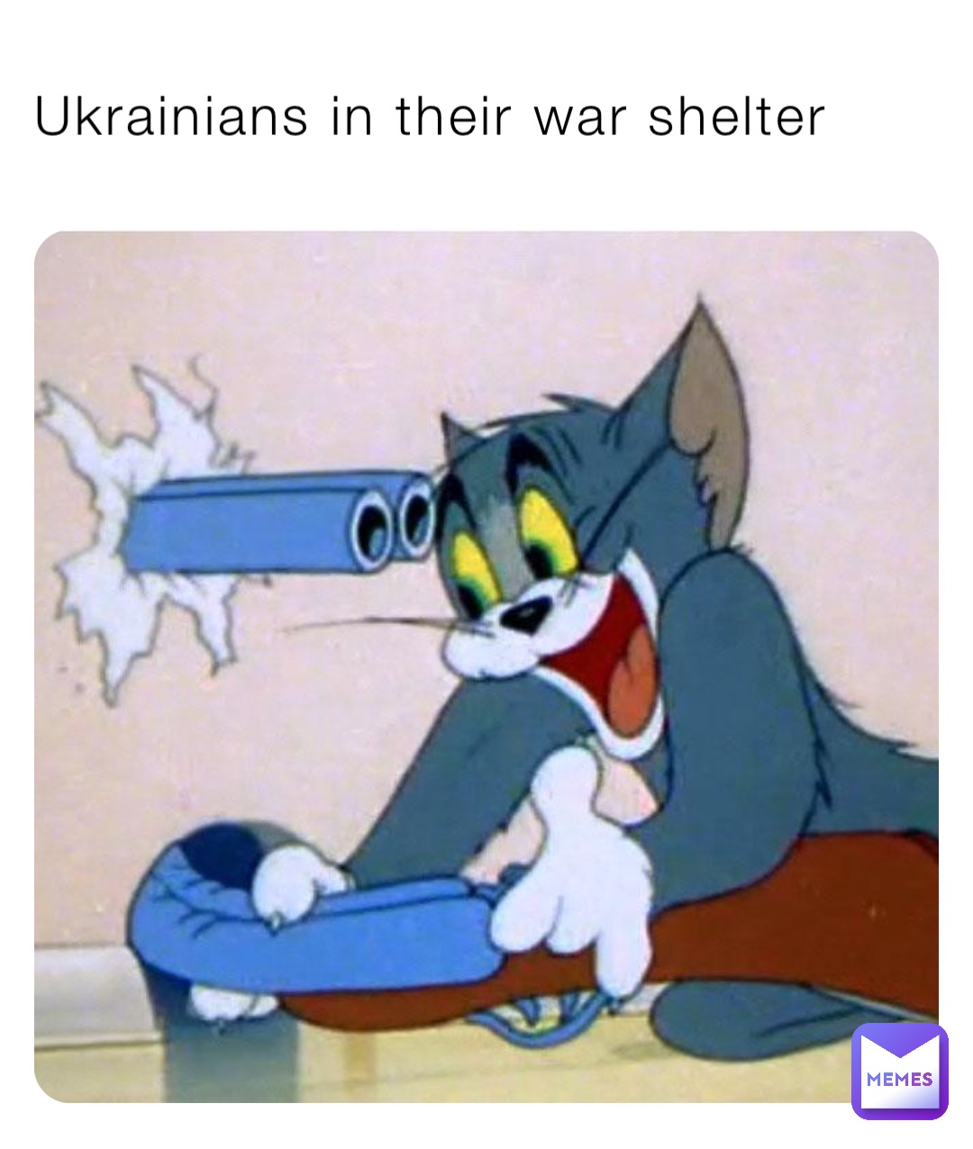 Ukrainians in their war shelter