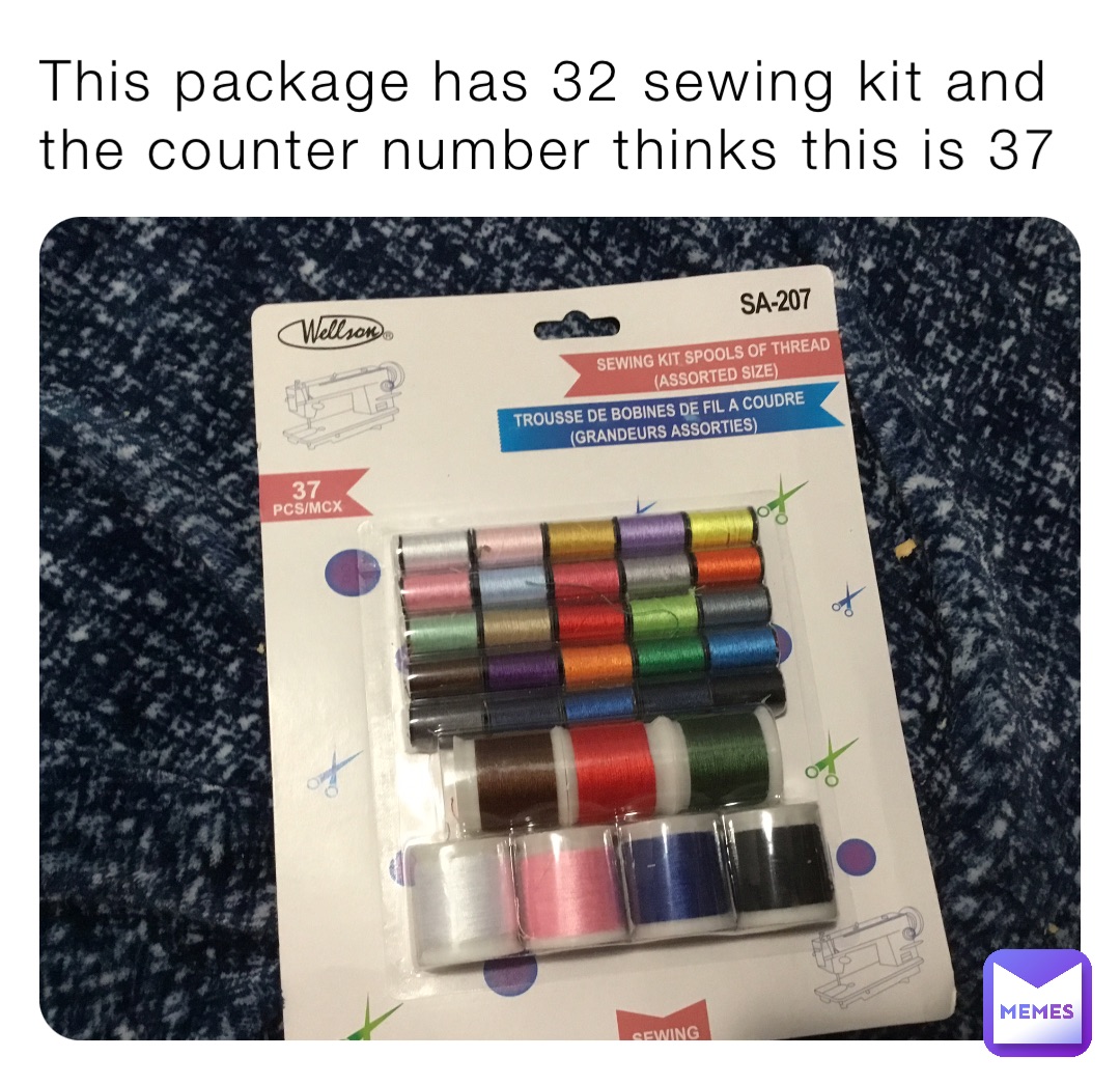This package has 32 sewing kit and the counter number thinks this is 37