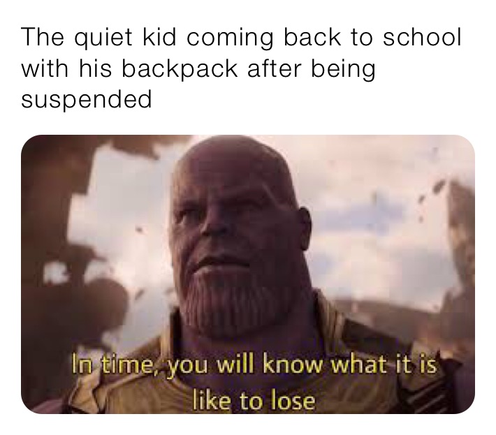 The quiet kid coming back to school with his backpack after being suspended 