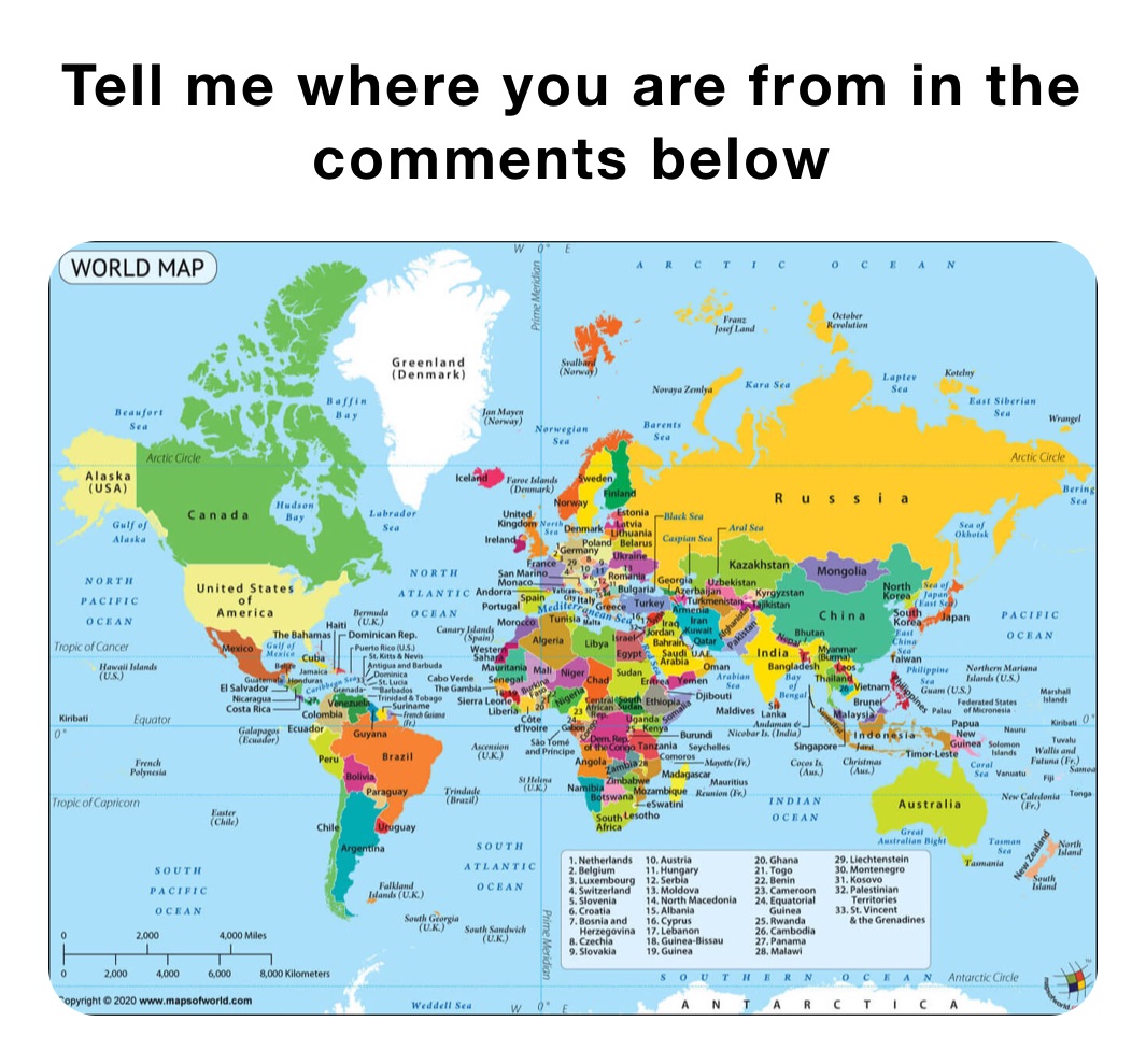 Tell me where you are from in the comments below 