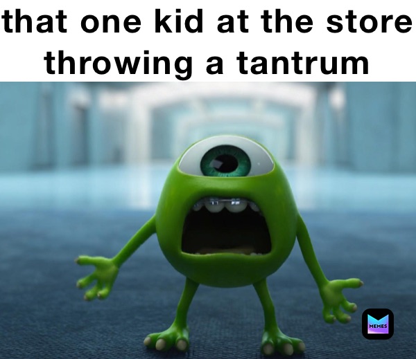 that one kid at the store throwing a tantrum 