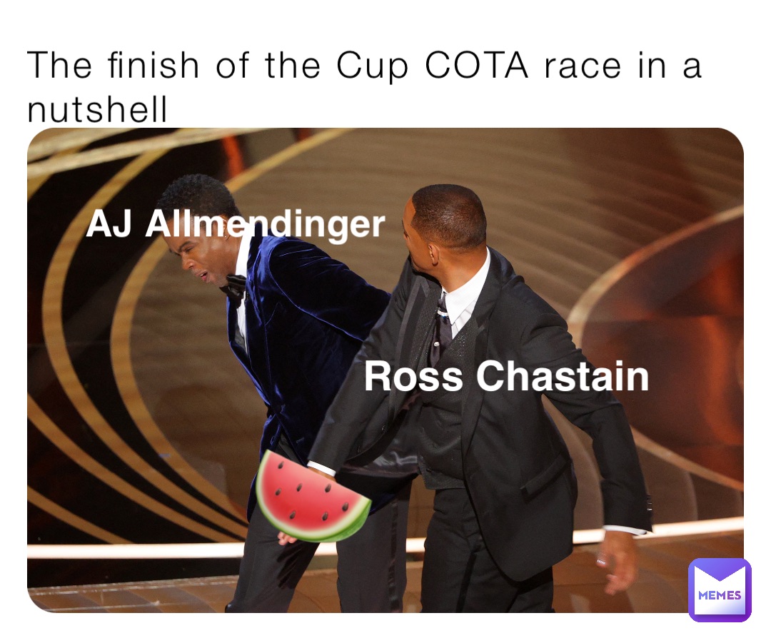 The finish of the Cup COTA race in a nutshell Ross Chastain AJ Allmendinger 🍉