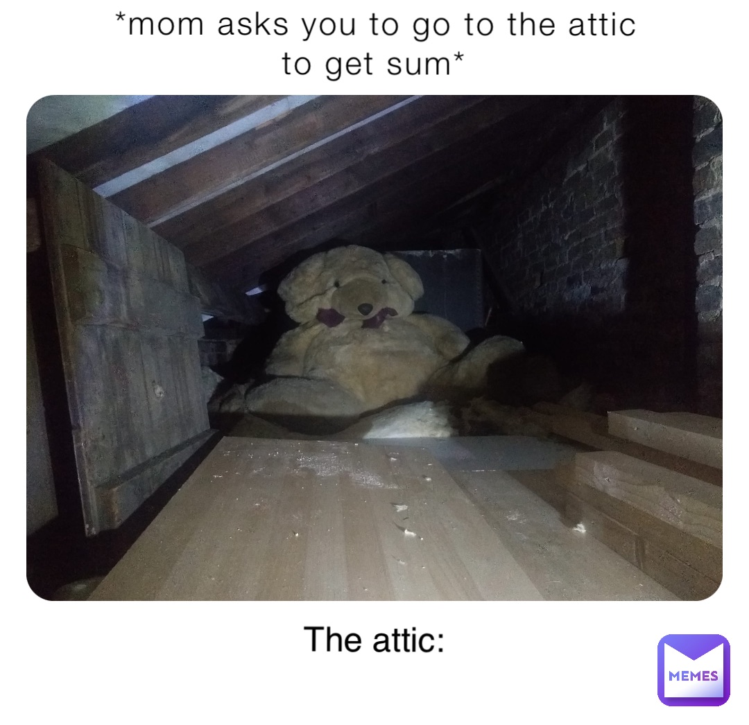 *mom asks you to go to the attic to get sum* The attic: