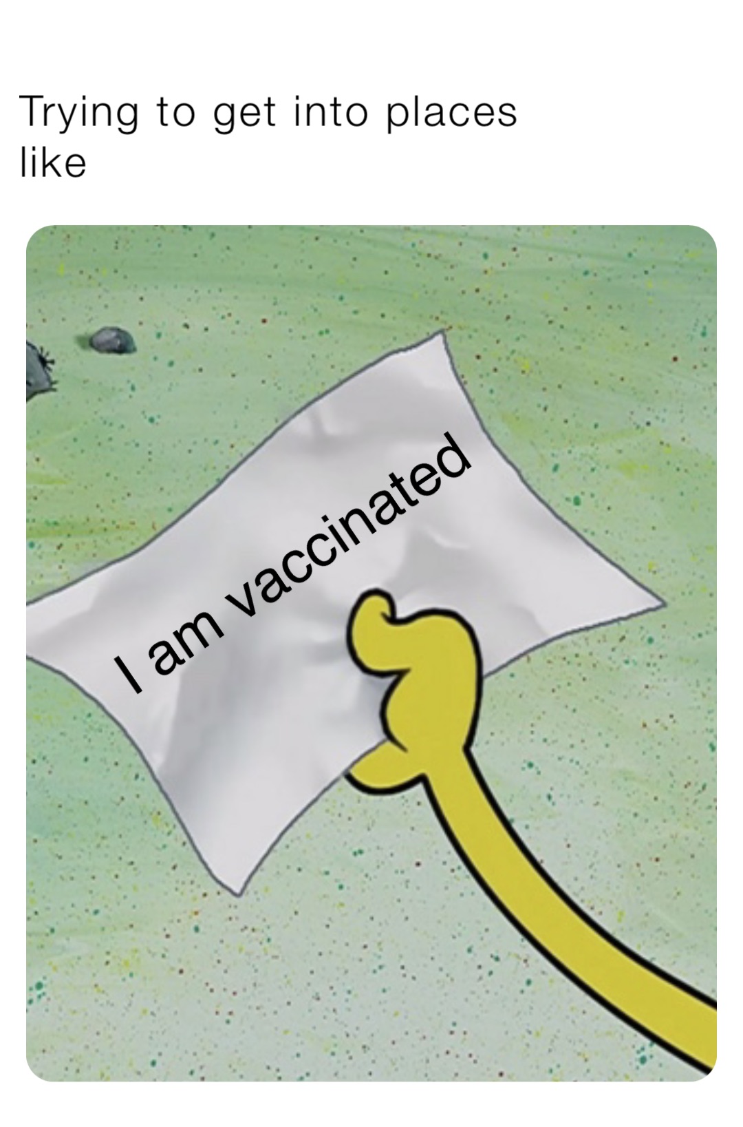 Trying to get into places
like I am vaccinated