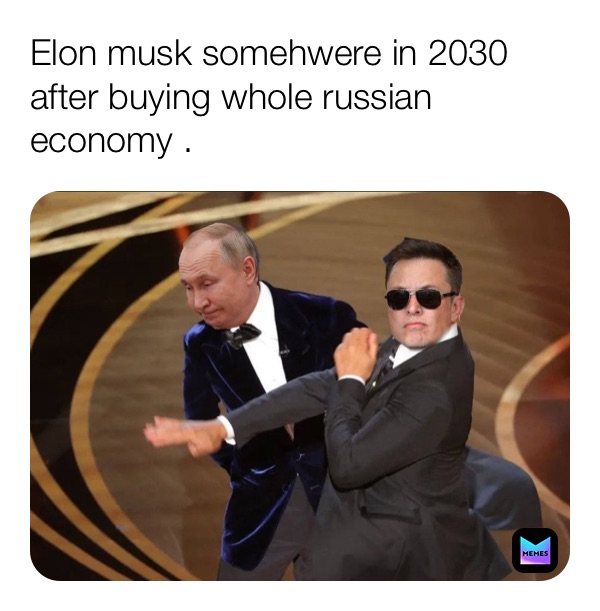 Elon musk somehwere in 2030 after buying whole russian economy . 