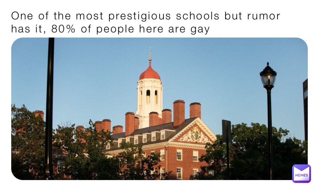 One of the most prestigious schools but rumor has it, 80% of people here are gay