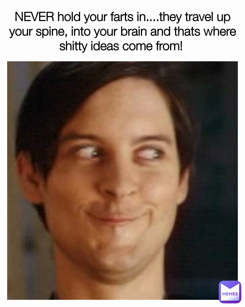 NEVER hold your farts in....they travel up your spine, into your brain and thats where shitty ideas come from! 