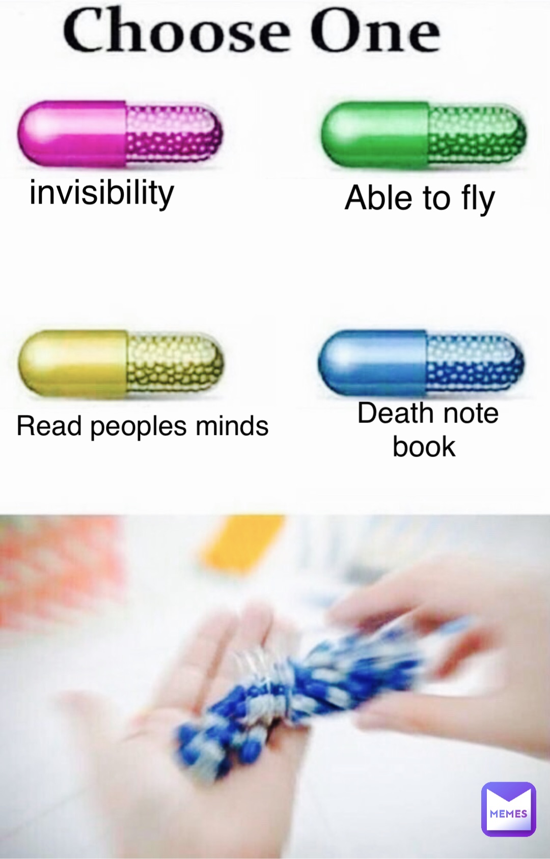 Death note book Able to fly Read peoples minds invisibility
