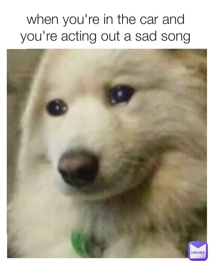when you're in the car and you're acting out a sad song