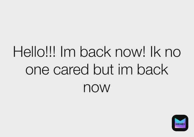 Good to be back ig