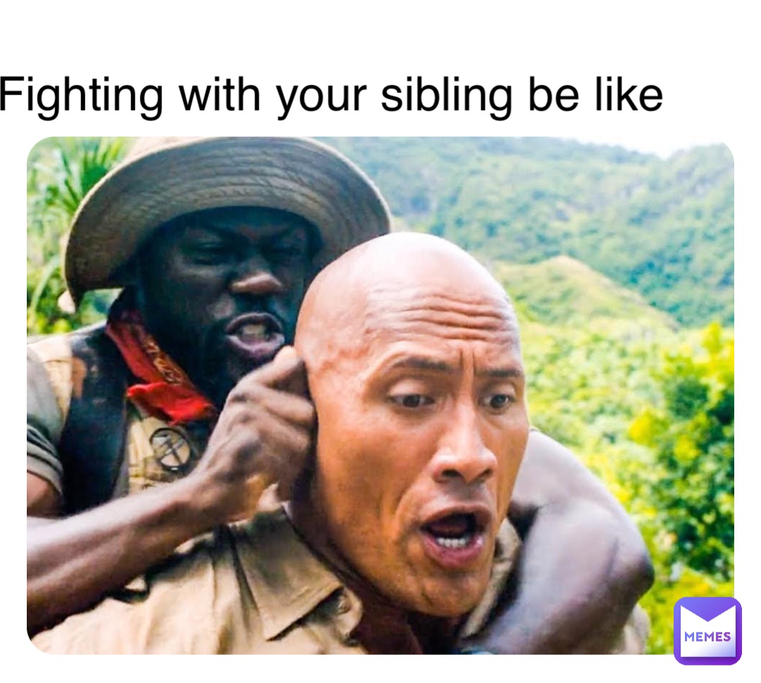 Double tap to edit Fighting with your sibling be like