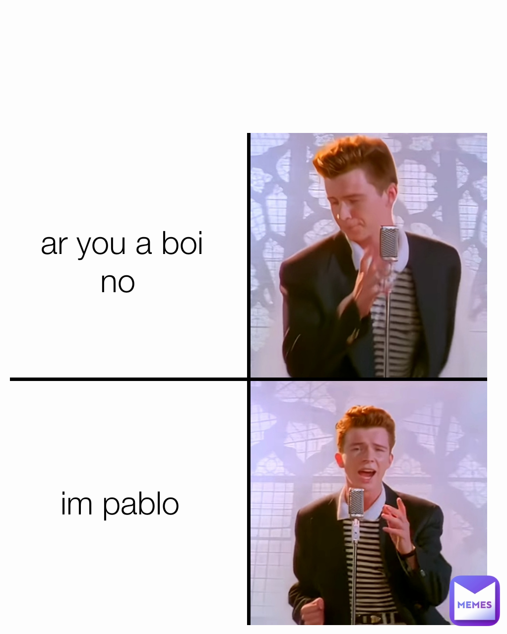 Type Text ar you a boi no  im pablo