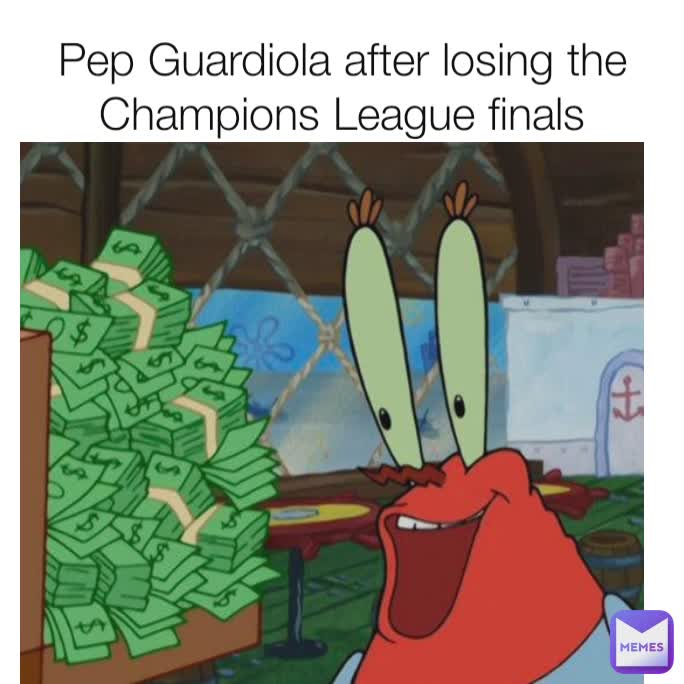 Pep Guardiola after losing the Champions League finals