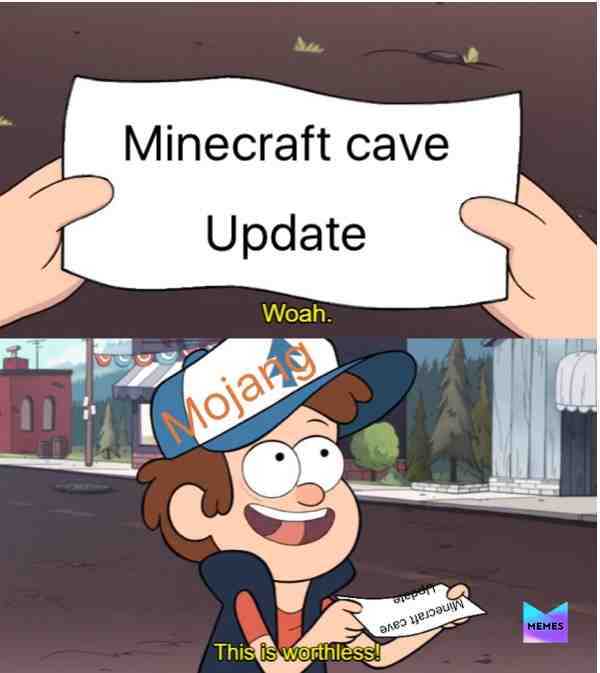 Hmmmm why we dont get a #minecraftcaveupdate