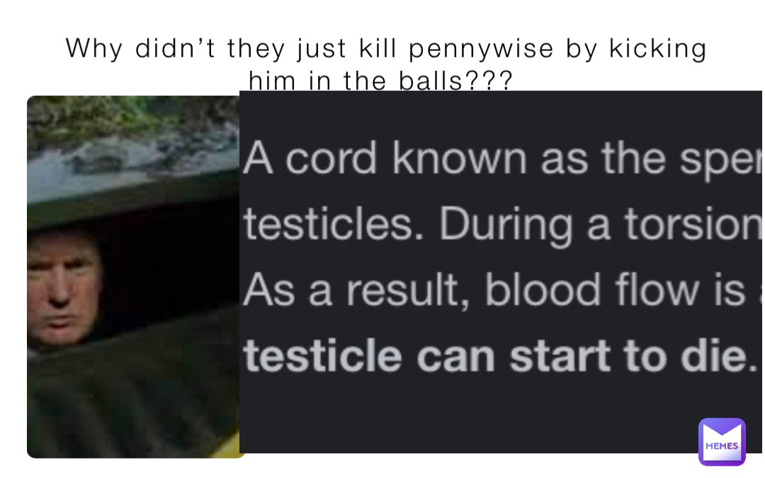 Why didn’t they just kill pennywise by kicking him in the balls???