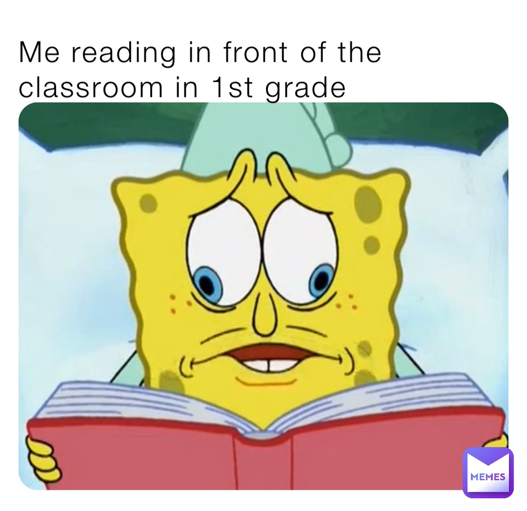 Me reading in front of the classroom in 1st grade
