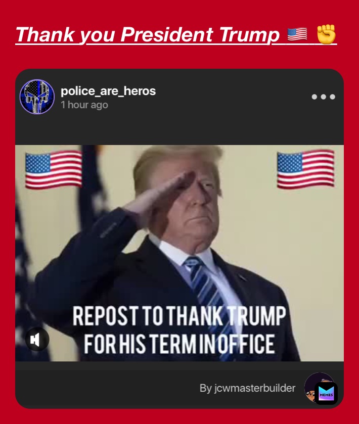Thank you President Trump 🇺🇸 ✊