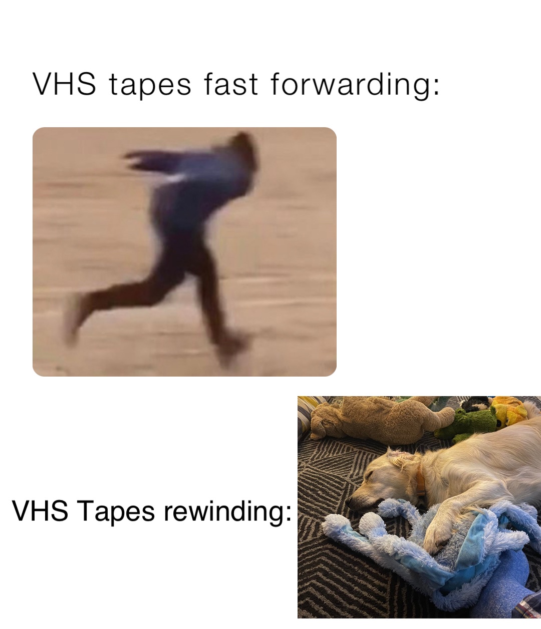 VHS tapes fast forwarding: VHS Tapes rewinding: