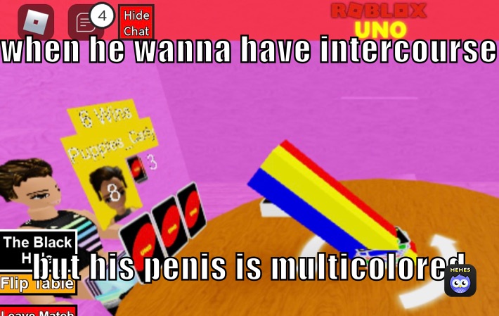 when he wanna have intercourse but his penis is multicolored 