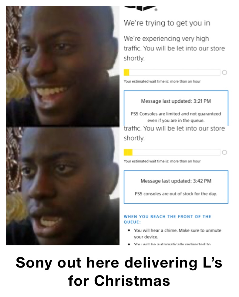 Sony out here delivering L’s for Christmas